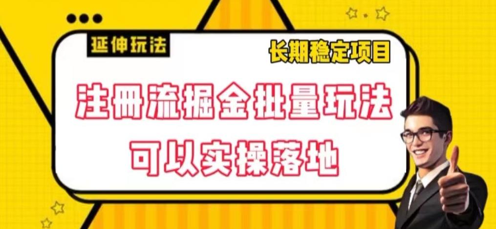 注册流掘金批量玩法，可以实操落地【揭秘】-梦凌网创