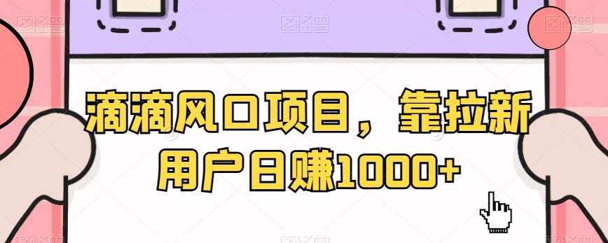 滴滴风口项目，靠拉新用户日赚1000+-梦凌网创