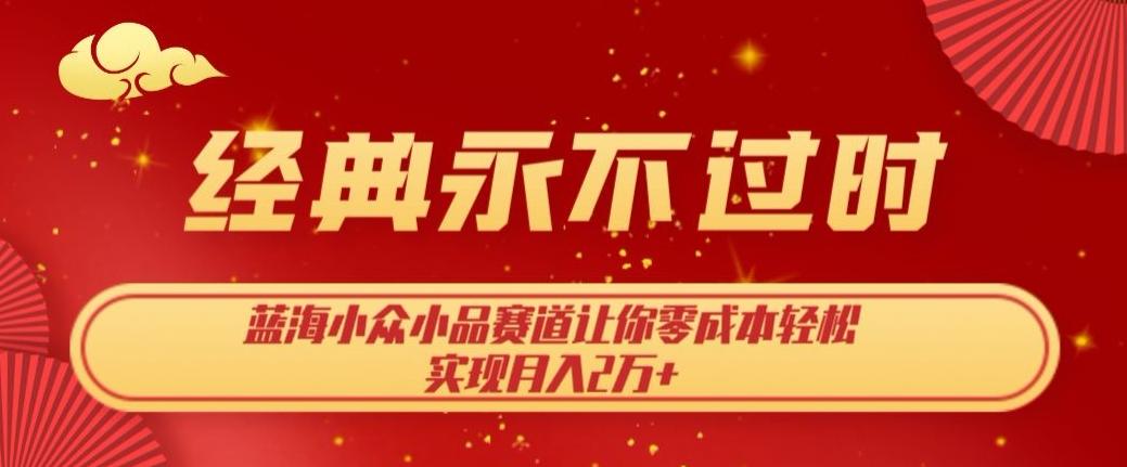 经典永不过时，蓝海小众小品赛道，让你零成本轻松实现月入2万+-梦凌网创