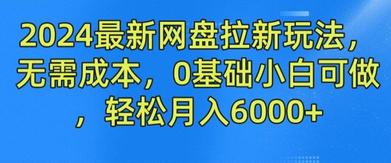 2024最新网盘拉新玩法，无需成本，0基础小白可做，轻松月入6000+【揭秘】-梦凌网创