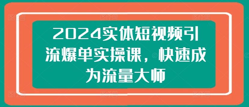 2024实体短视频引流爆单实操课，快速成为流量大师-梦凌网创