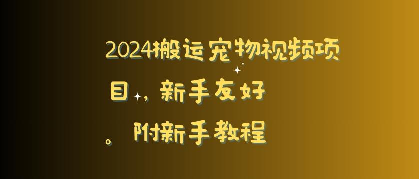 2024搬运宠物视频项目，新手友好，完美去重，附新手教程【揭秘】-梦凌网创