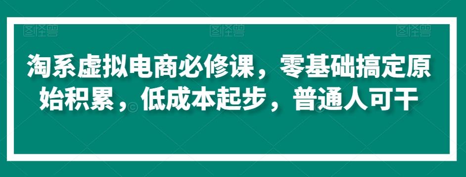 淘系虚拟电商必修课，零基础搞定原始积累，低成本起步，普通人可干-梦凌网创