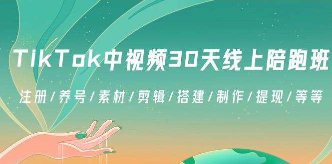 TikTok中视频-30天线上陪跑班：注册/养号/素材/剪辑/搭建/制作/提现/等等-梦凌网创