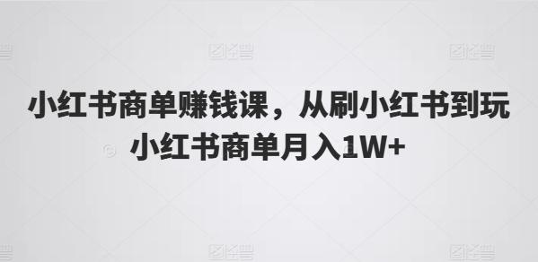 小红书商单赚钱课，从刷小红书到玩小红书商单月入1W+-梦凌网创