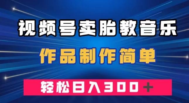 视频号卖胎教音乐，作品制作简单，一单49，轻松日入300＋-梦凌网创