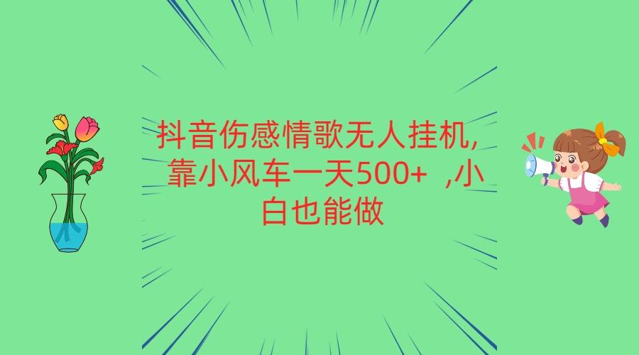 抖音伤感情歌无人挂机 靠小风车一天500+ 小白也能做-梦凌网创