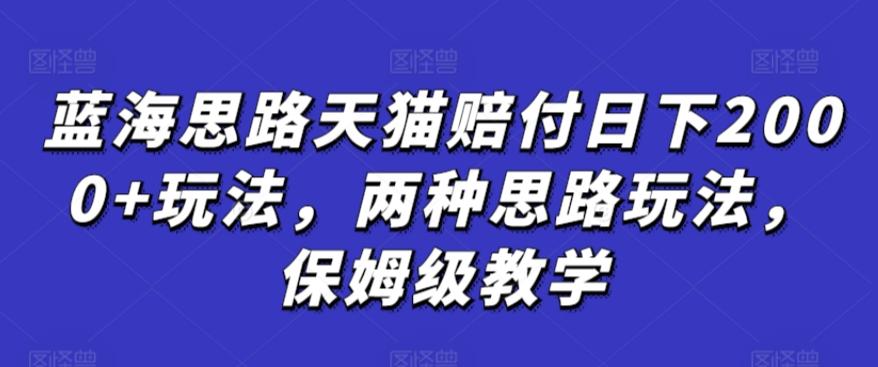 蓝海思路天猫赔付日下2000+玩法，两种思路玩法，保姆级教学【仅揭秘】-梦凌网创